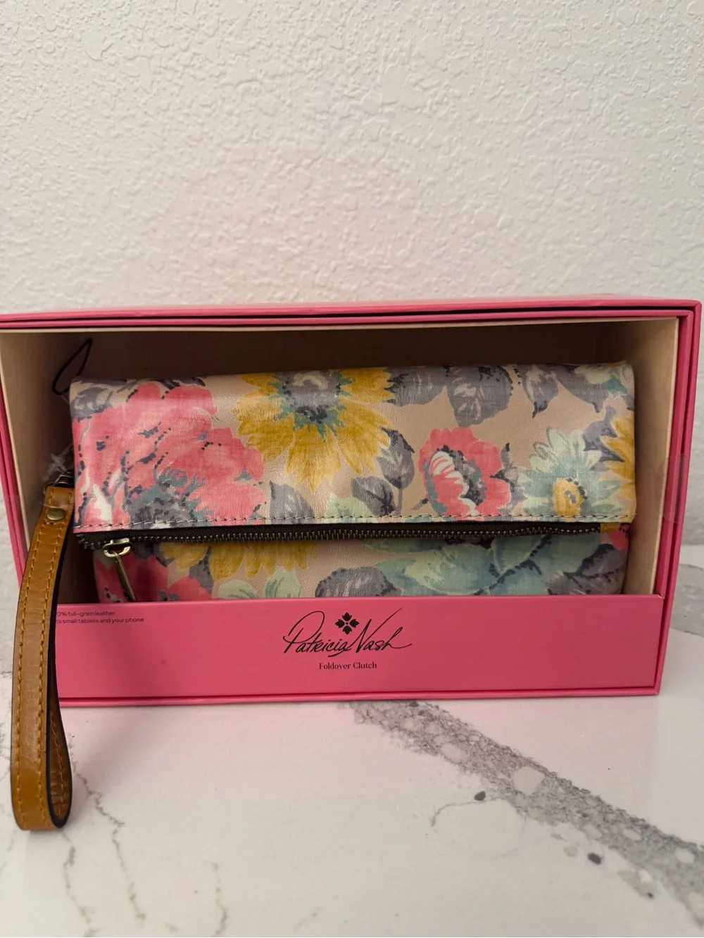 Patricia Nash Pastel Floral Foldover Clutch NWT